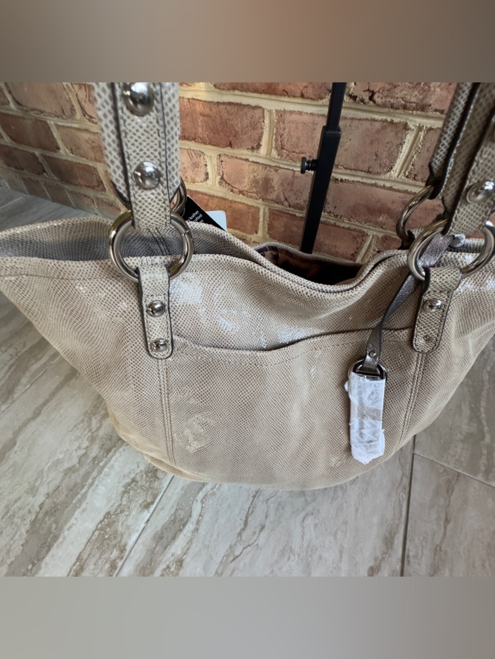 B. Makowsky Snakeskin Women’s Leather Shoulder Bag NWT - Picture 6 of 8